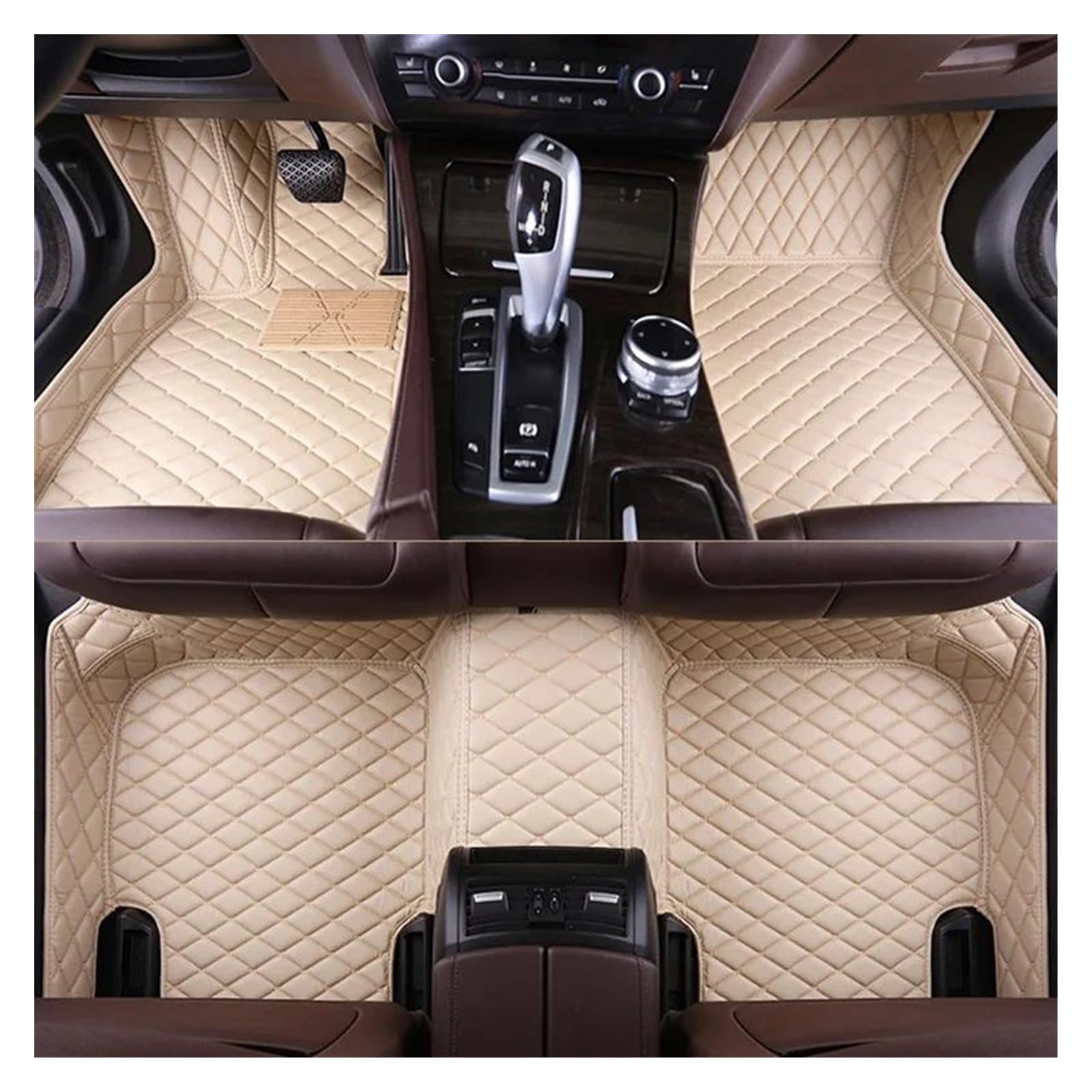 Auto Fußmatten Automatten Auto-Fußmatten Für 3er GT E36 318is E90 E93 E46 F30 F31 F34 4er F32 F33 F36 Custom Alle Modelle Innenzubehör(Beige) von MWCMAMBG