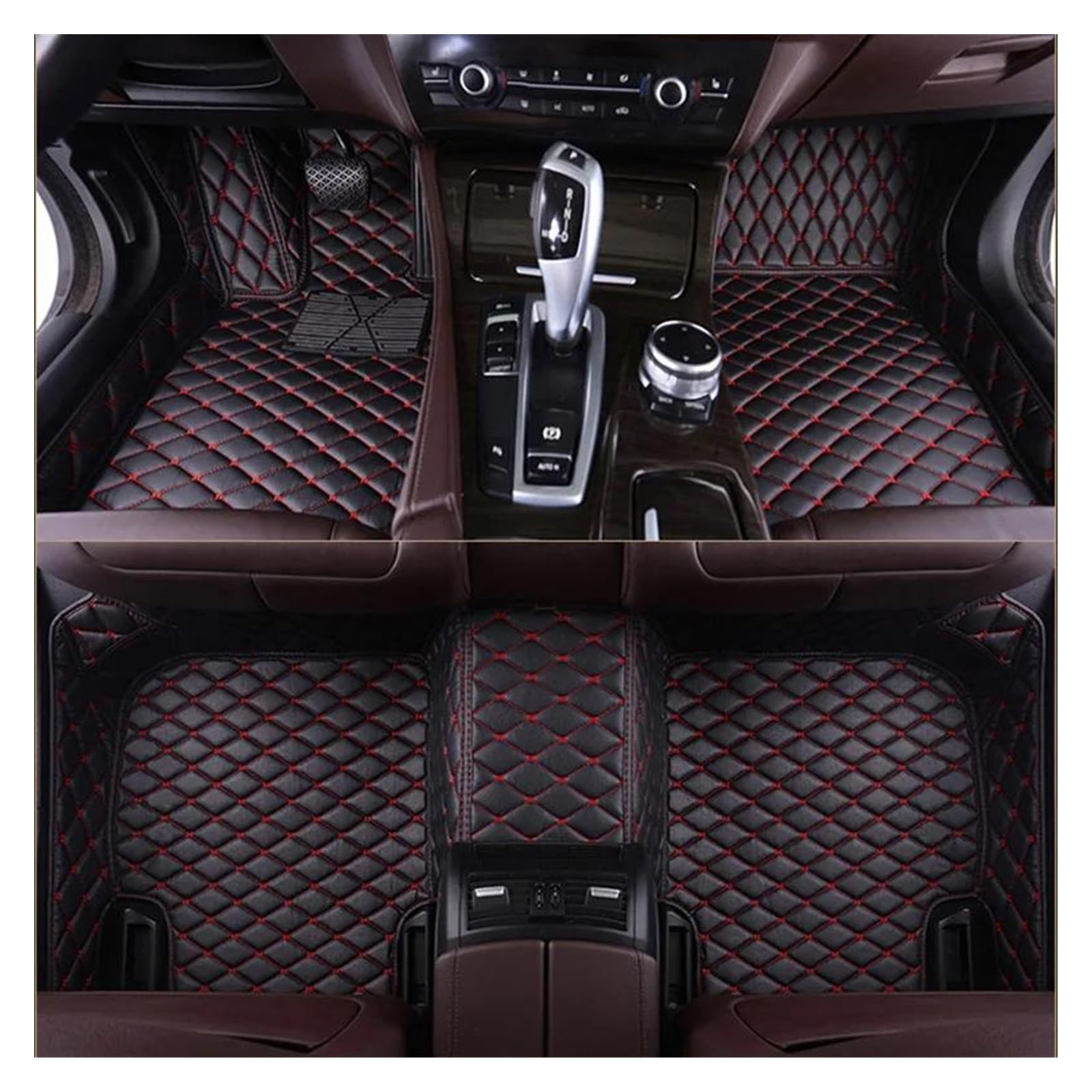 Auto Fußmatten Automatten Auto-Fußmatten Für 3er GT E36 318is E90 E93 E46 F30 F31 F34 4er F32 F33 F36 Custom Alle Modelle Innenzubehör(Black red) von MWCMAMBG