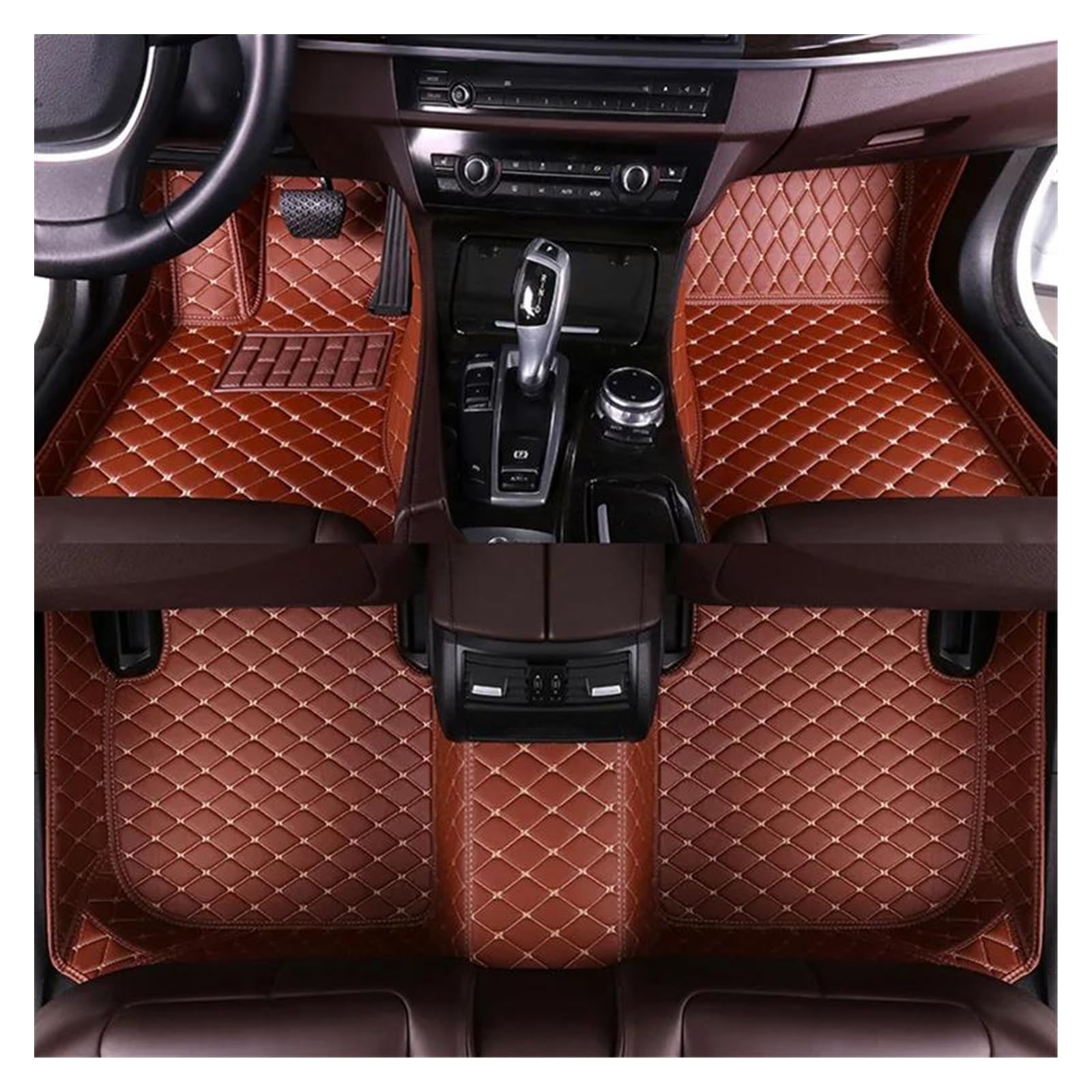 Auto Fußmatten Automatten Auto-Fußmatten Für 3er GT E36 318is E90 E93 E46 F30 F31 F34 4er F32 F33 F36 Custom Alle Modelle Innenzubehör(Braun) von MWCMAMBG