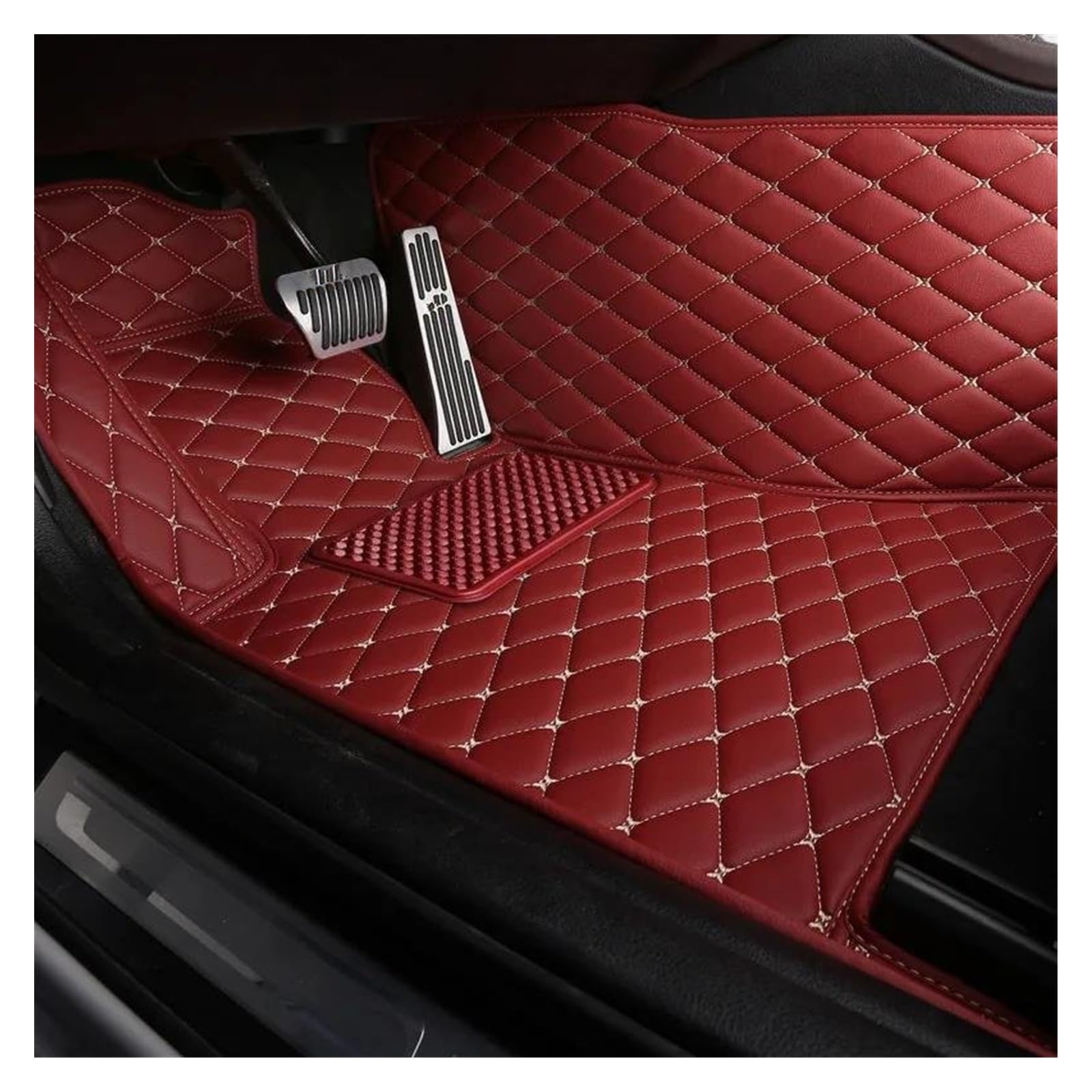 Auto Fußmatten Automatten Auto-Fußmatten Für 3er GT E36 318is E90 E93 E46 F30 F31 F34 4er F32 F33 F36 Custom Alle Modelle Innenzubehör(Wine red Driver) von MWCMAMBG