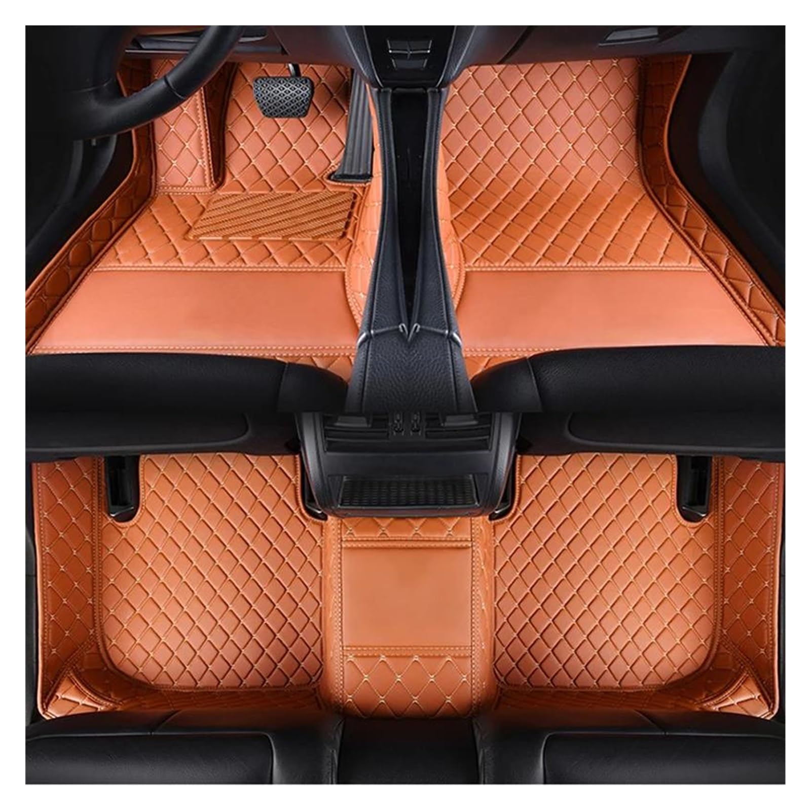 Auto Fußmatten Automatten Für Für A3 Limousine 2013 2015 2016 2017 2018 2019 Custom Car Fußmatten Leder Teppiche Volle Schutz Auto Zubehör(Braun) von MWCMAMBG