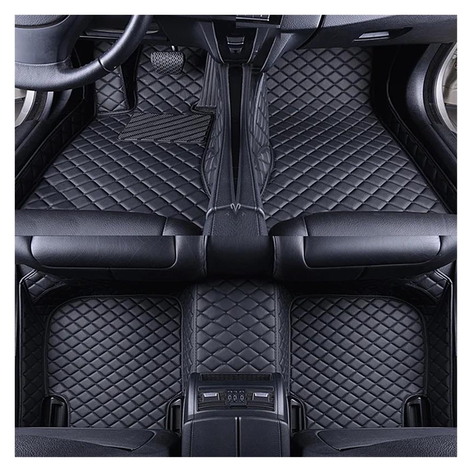 Auto Fußmatten Automatten Für Für A3 Limousine 2013 2015 2016 2017 2018 2019 Custom Car Fußmatten Leder Teppiche Volle Schutz Auto Zubehör(Schwarz) von MWCMAMBG