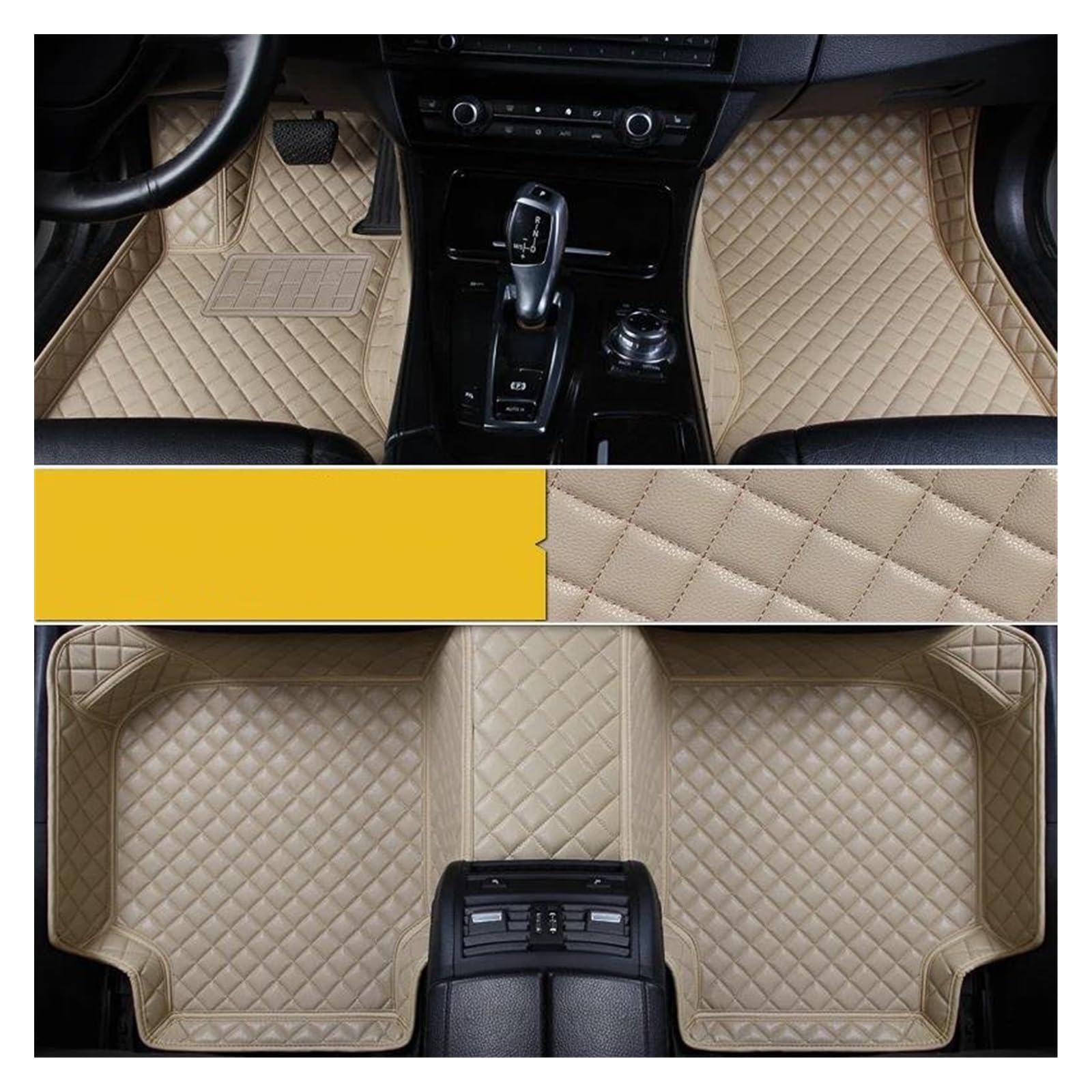 Auto Fußmatten Automatten Für Peugeot 207 2008 208 308 3008 307 Cc Sw 206 407 Für Rcz 508 301 5008 Auto Zubehör Auto Boden Matte(Beige) von MWCMAMBG