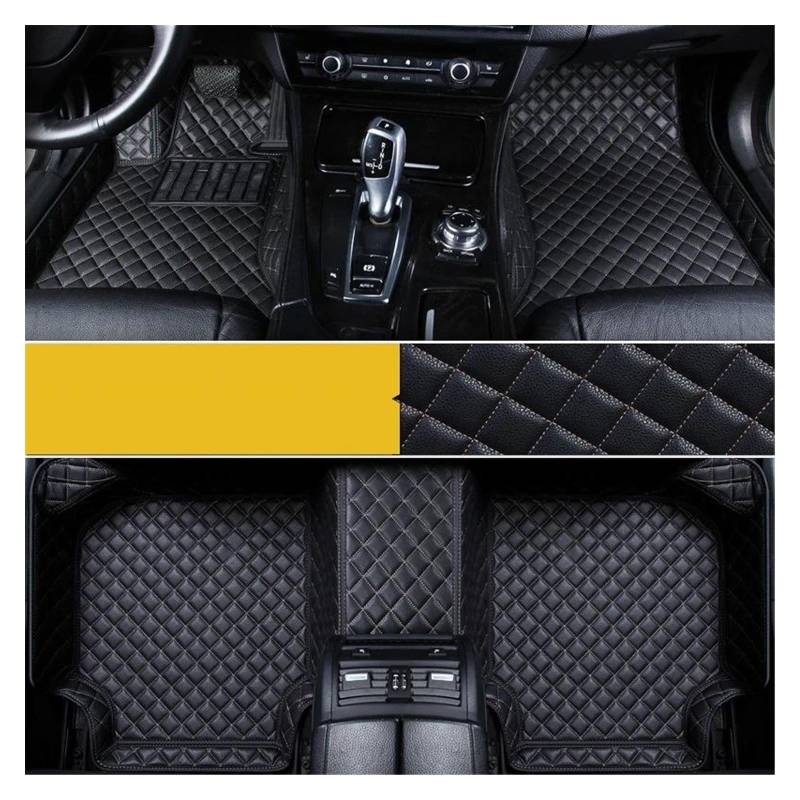 Auto Fußmatten Automatten Für Peugeot 207 2008 208 308 3008 307 Cc Sw 206 407 Für Rcz 508 301 5008 Auto Zubehör Auto Boden Matte(Black Gold) von MWCMAMBG