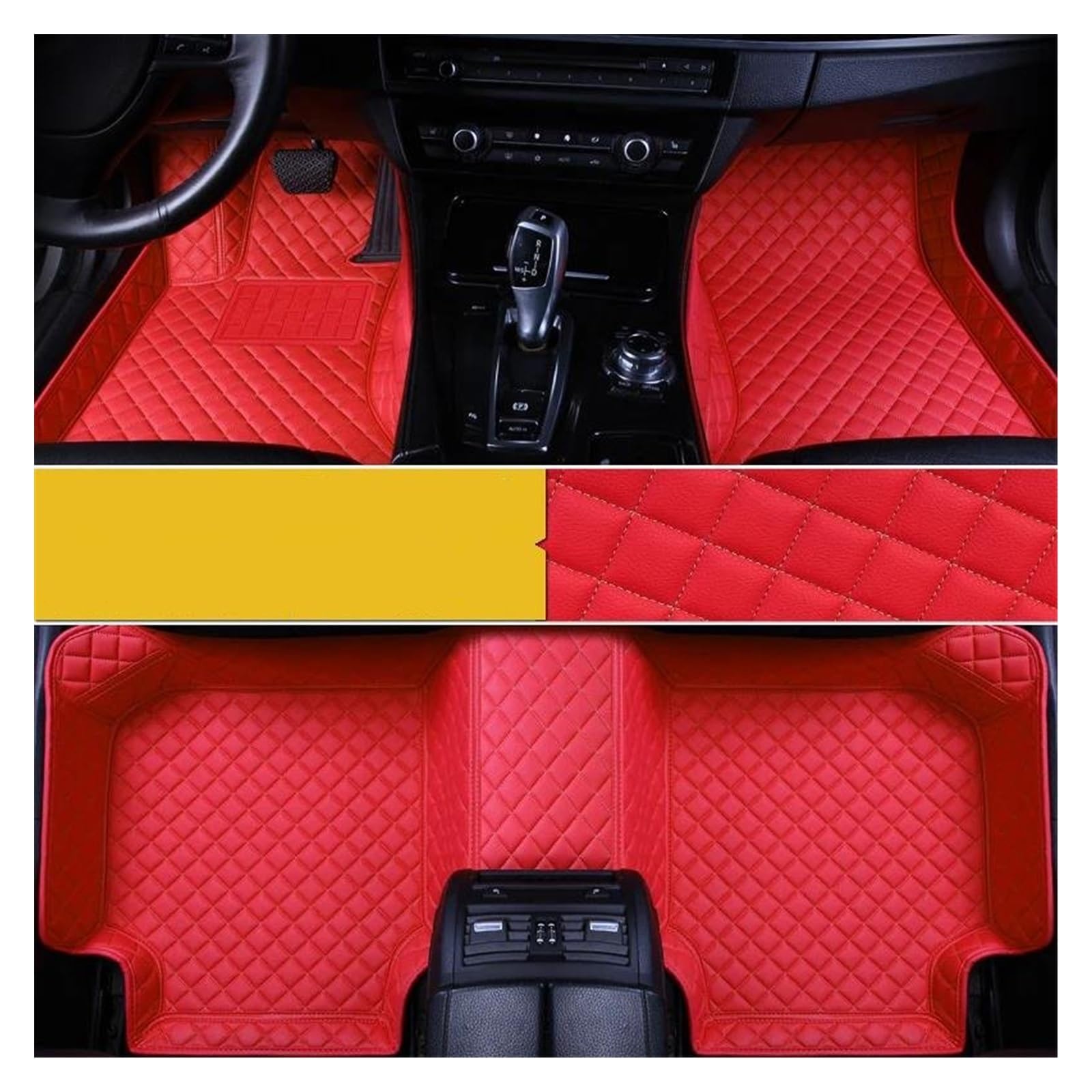 Auto Fußmatten Automatten Für Peugeot 207 2008 208 308 3008 307 Cc Sw 206 407 Für Rcz 508 301 5008 Auto Zubehör Auto Boden Matte(Rot) von MWCMAMBG