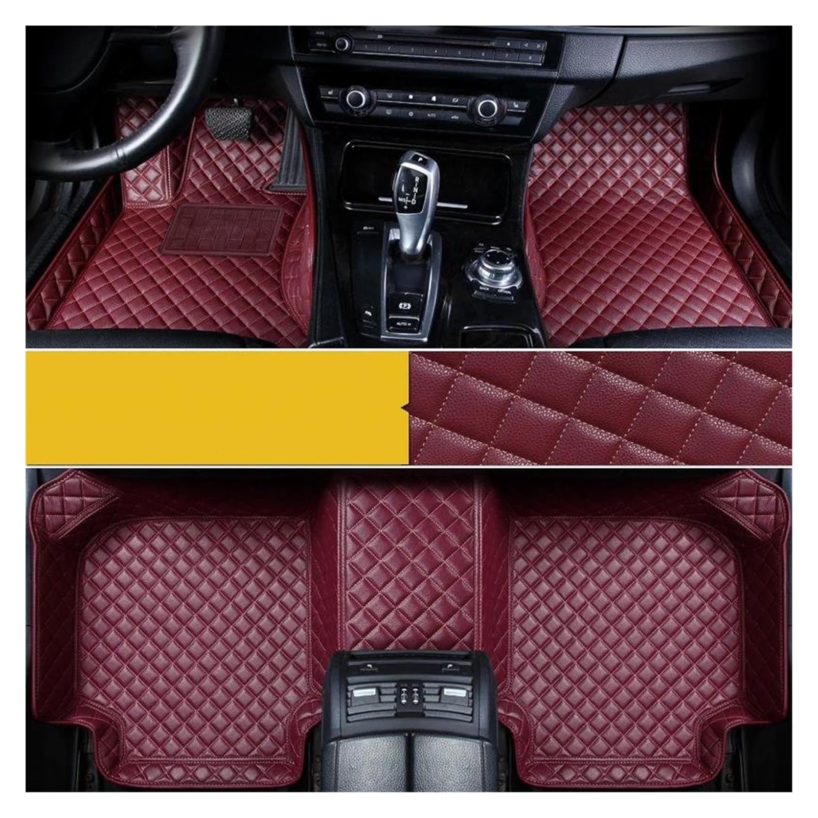 Auto Fußmatten Automatten Für Peugeot 207 2008 208 308 3008 307 Cc Sw 206 407 Für Rcz 508 301 5008 Auto Zubehör Auto Boden Matte(Wine Red) von MWCMAMBG