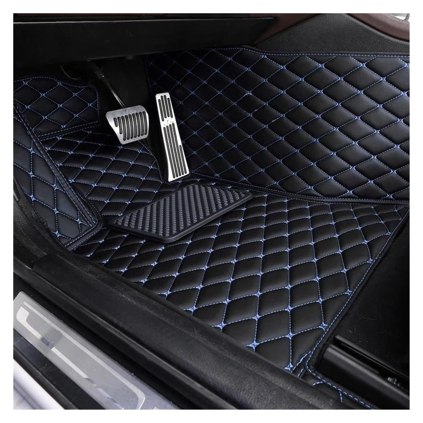 Auto Fußmatten Automatten Maßgeschneiderte Auto-Fußmatten Für MINI Alle Modelle Für Einen R52 Für Cooper R56 Für Clubman Für Countryman Innenzubehör(A Blue Driver) von MWCMAMBG