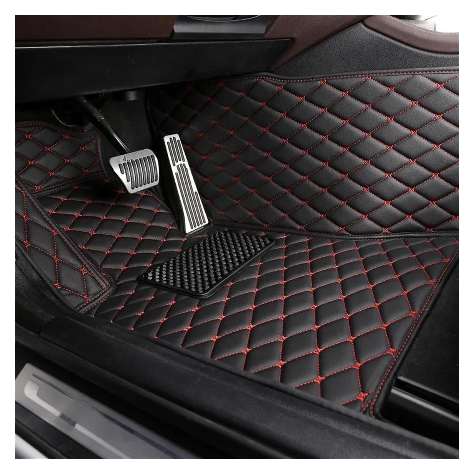 Auto Fußmatten Automatten Maßgeschneiderte Auto-Fußmatten Für MINI Alle Modelle Für Einen R52 Für Cooper R56 Für Clubman Für Countryman Innenzubehör(Black red Driver) von MWCMAMBG