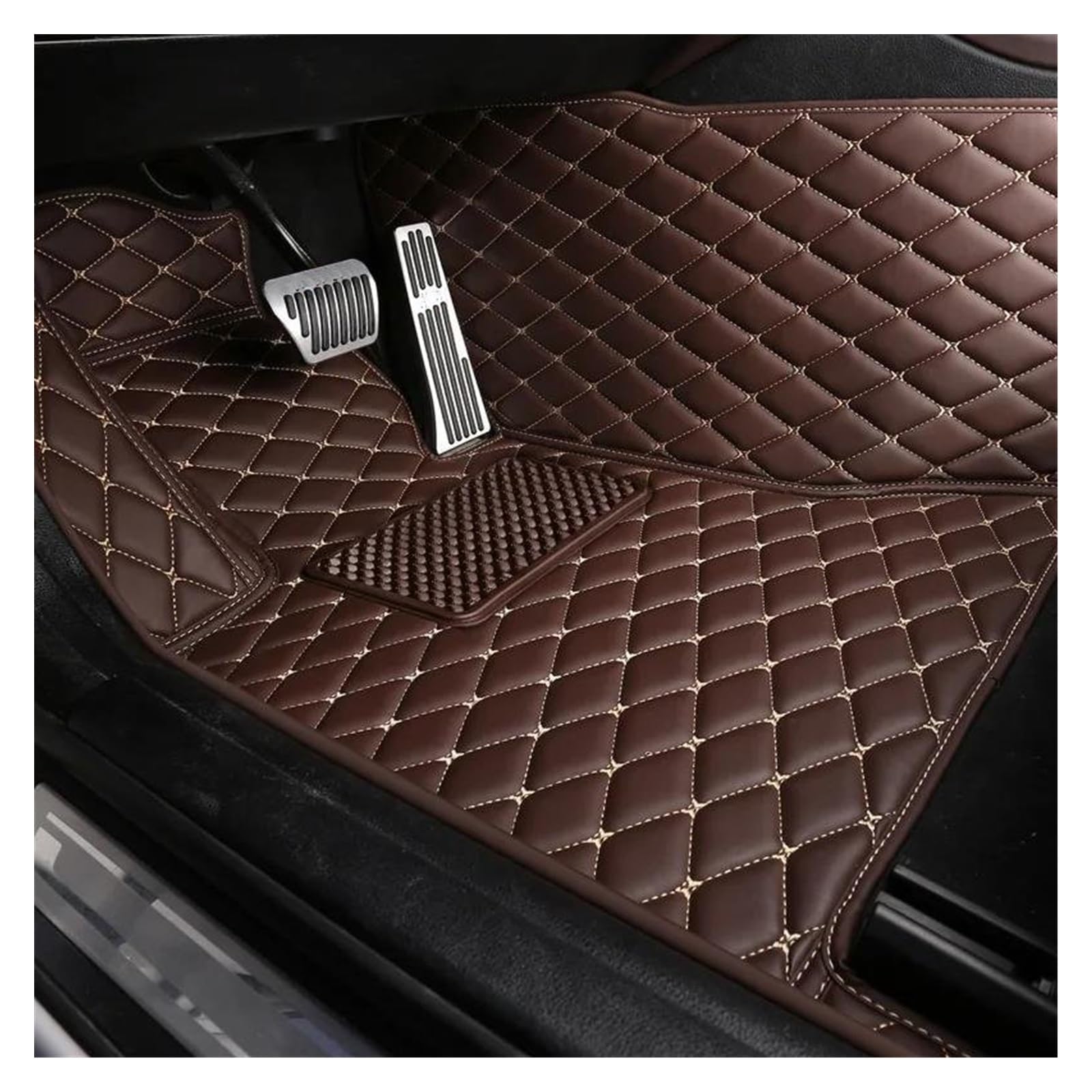 Auto Fußmatten Automatten Maßgeschneiderte Auto-Fußmatten Für MINI Alle Modelle Für Einen R52 Für Cooper R56 Für Clubman Für Countryman Innenzubehör(Coffee Driver) von MWCMAMBG
