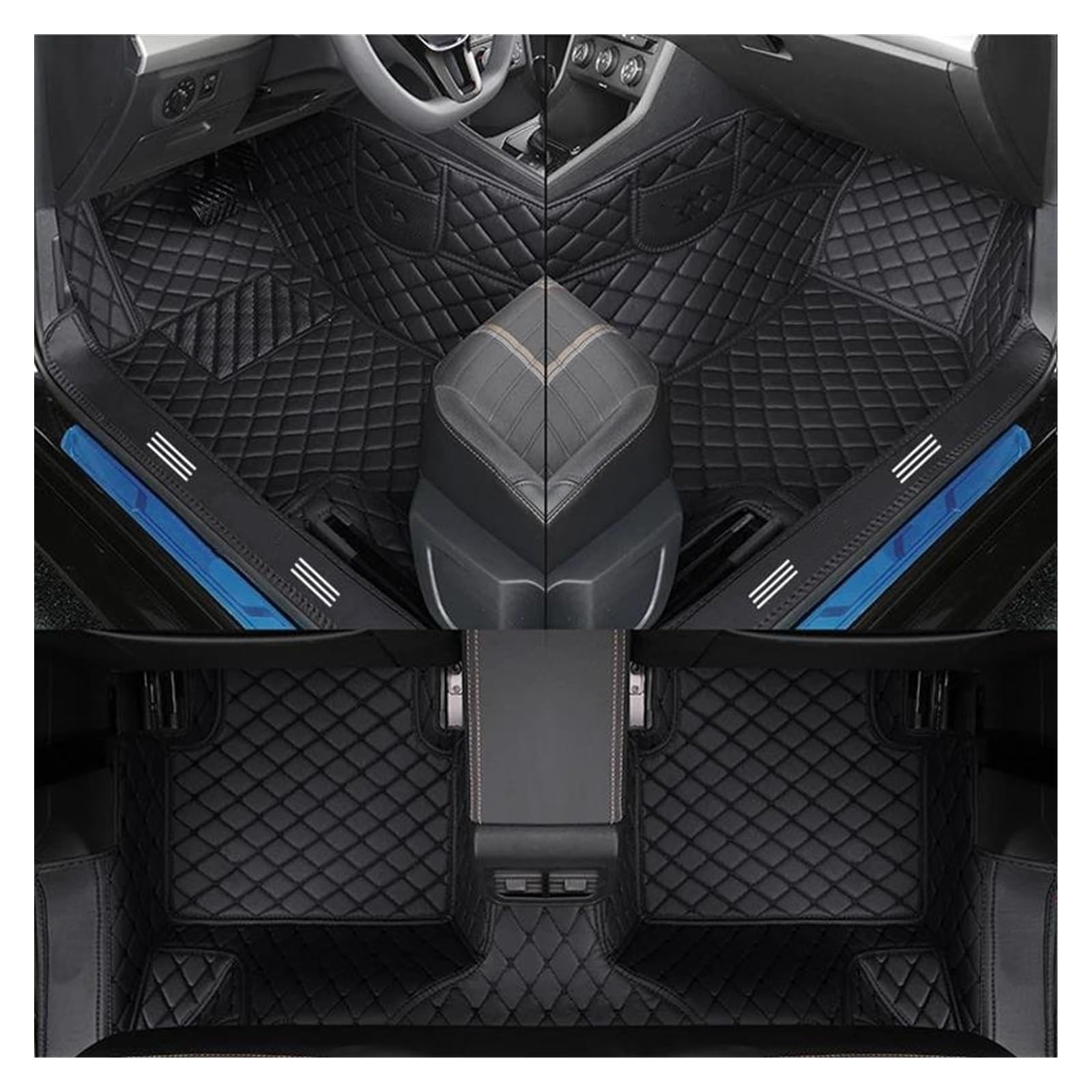 Auto Fußmatten Automatten Vollständige Abdeckung Doppelschichtiges Individuelles Leder Alle Models-Automatten Für X3 X1 X4 X5 X6 Z4 525 520 F30 F10 E46 E90 Autozubehör(All Black) von MWCMAMBG
