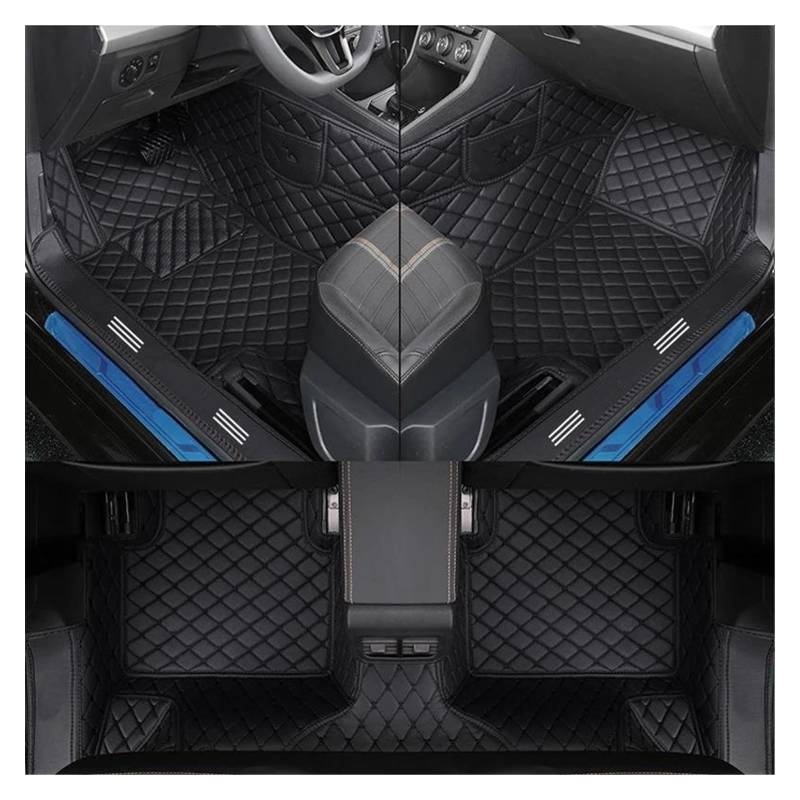 Auto Fußmatten Automatten Vollständige Abdeckung Doppelschichtiges Individuelles Leder Alle Models-Automatten Für X3 X1 X4 X5 X6 Z4 525 520 F30 F10 E46 E90 Autozubehör(All Black) von MWCMAMBG