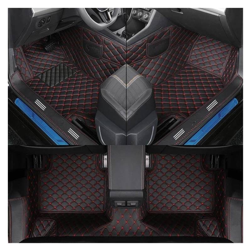 Auto Fußmatten Automatten Vollständige Abdeckung Doppelschichtiges Individuelles Leder Alle Models-Automatten Für X3 X1 X4 X5 X6 Z4 525 520 F30 F10 E46 E90 Autozubehör(Black Red) von MWCMAMBG