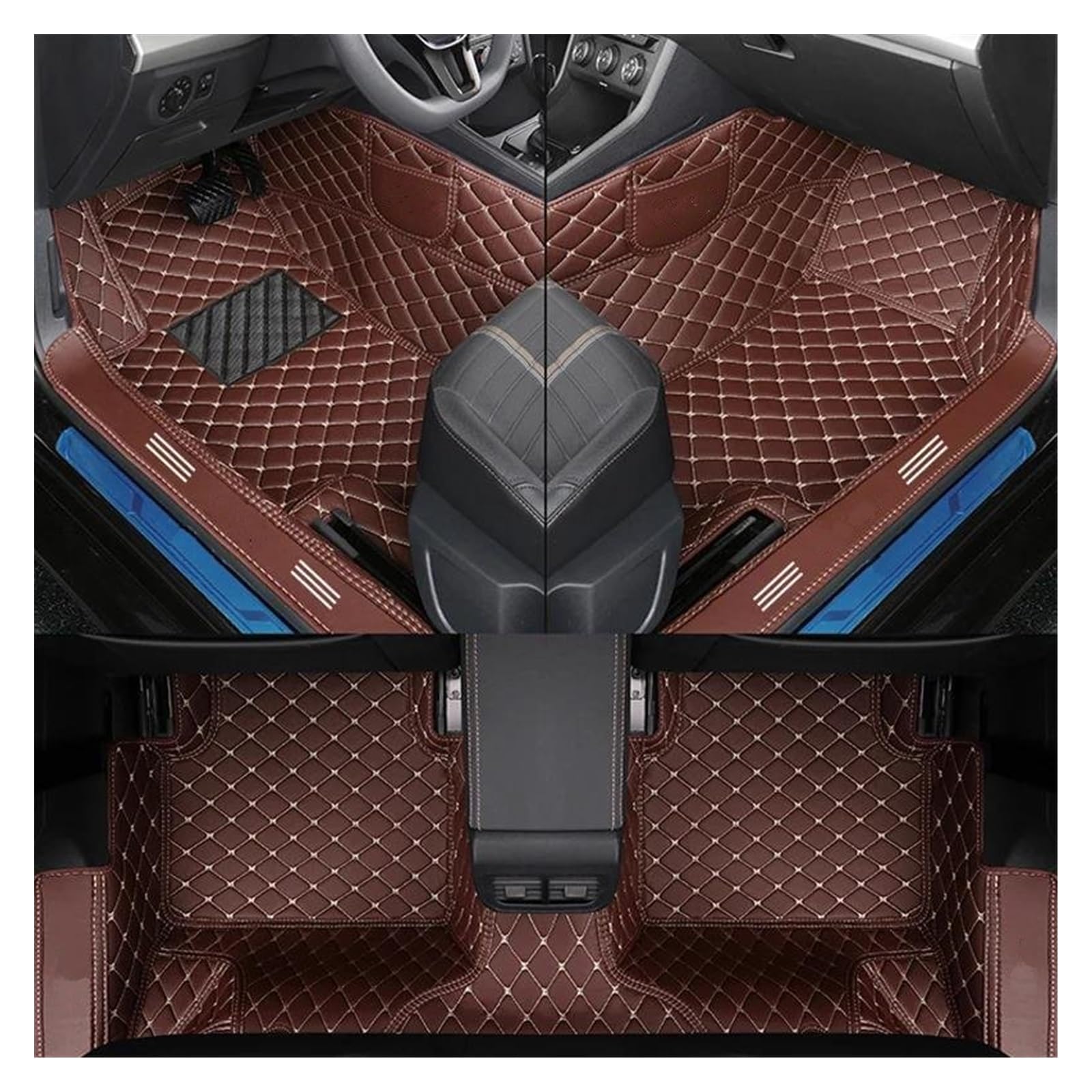 Auto Fußmatten Automatten Vollständige Abdeckung Doppelschichtiges Individuelles Leder Alle Models-Automatten Für X3 X1 X4 X5 X6 Z4 525 520 F30 F10 E46 E90 Autozubehör(Coffee) von MWCMAMBG