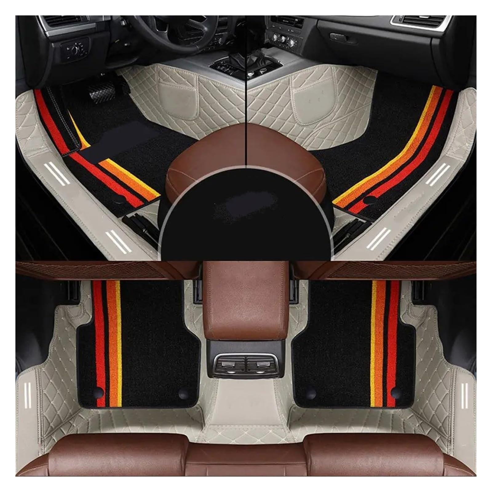 Auto Fußmatten Automatten Vollständige Abdeckung Doppelschichtiges Individuelles Leder Alle Models-Automatten Für X3 X1 X4 X5 X6 Z4 525 520 F30 F10 E46 E90 Autozubehör(Grey) von MWCMAMBG