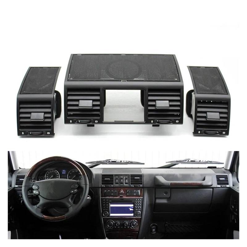 Auto Klimaanlage Vent Armaturenbrett Zentral Links Rechts AC-Entlüftungsgitter Luftauslassblende Montage Lautsprecherabdeckung Für Benz G-Klasse W463 4636807508 2004-2012(Front 3pcs Set) von MWCMAMBG