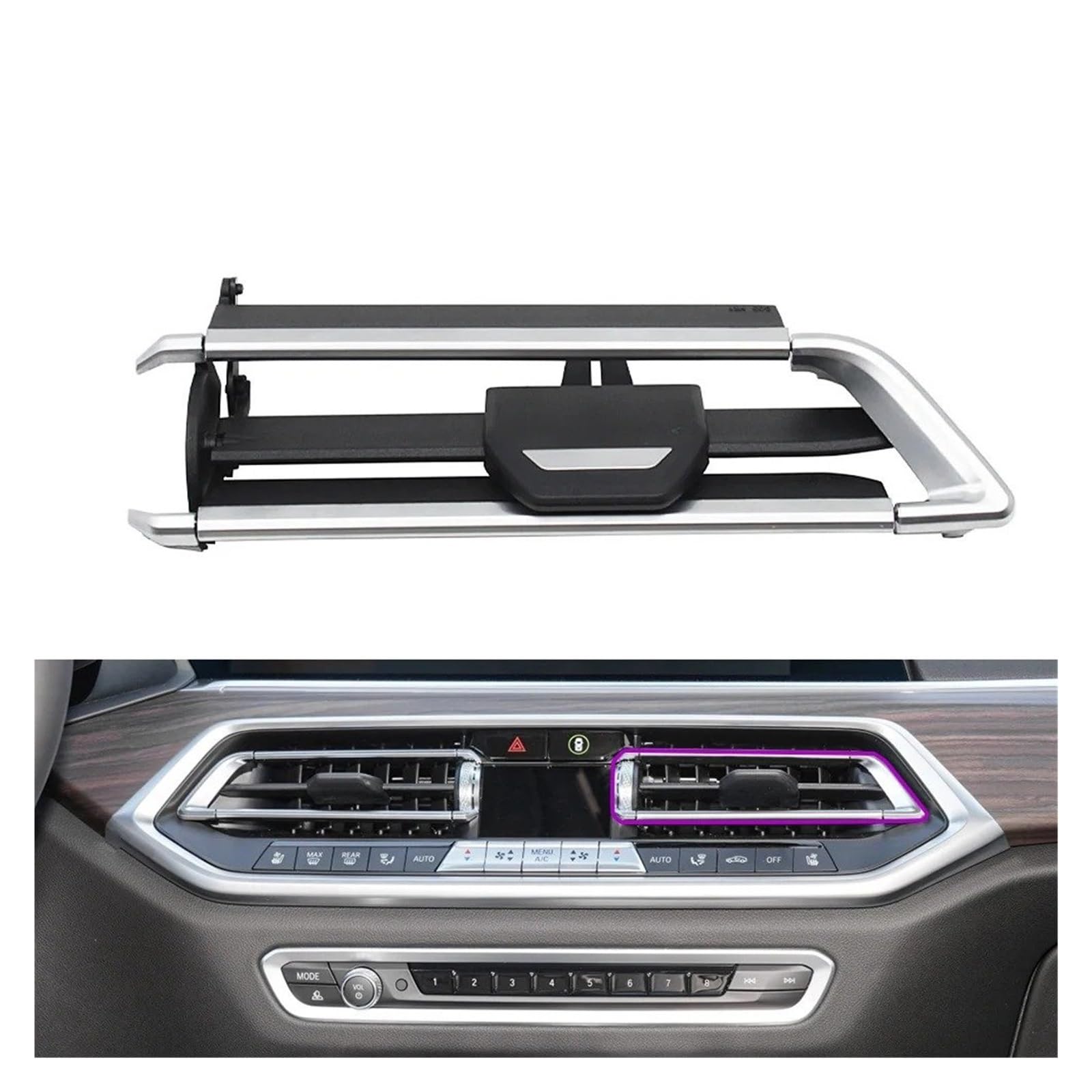 Auto Klimaanlage Vent Auto Armaturenbrett Zentral Links Rechts AC Vent Grill Outlet Clip Reparatur Kit 64119458543 Für X5 X6 X7 Serie G05 G06 G07 2019 2020 2021(Middle Right) von MWCMAMBG