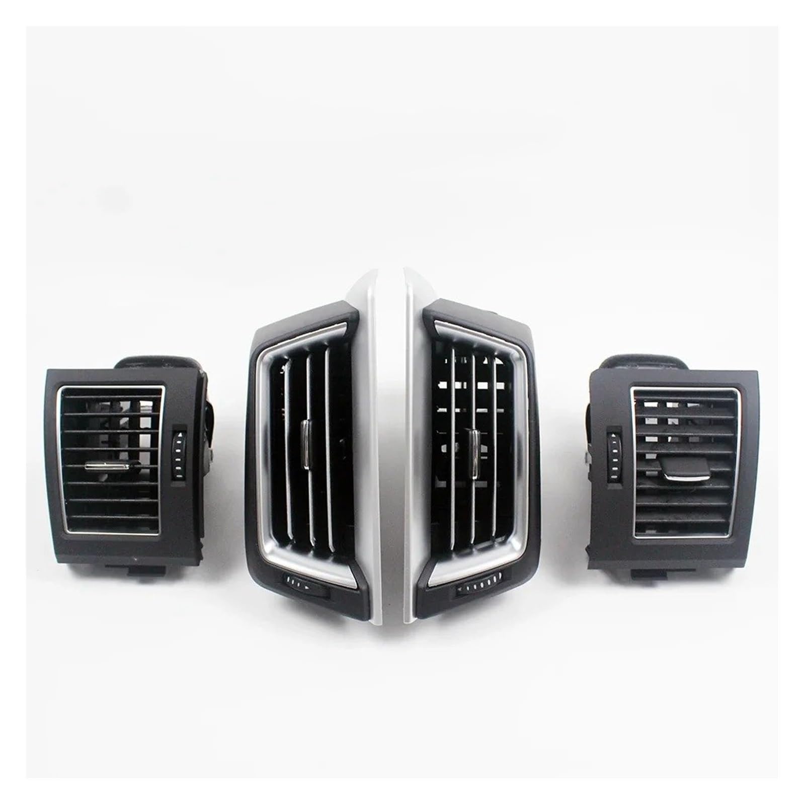 Auto Klimaanlage Vent Auto-Innenausstattung Armaturenbrett A/C Seite Center Air Vent Rahmen Straf Für Toyota Für Land Für Cruiser 200 FJ200 LC200 2016+ Zubehör(4pcs Black Color) von MWCMAMBG