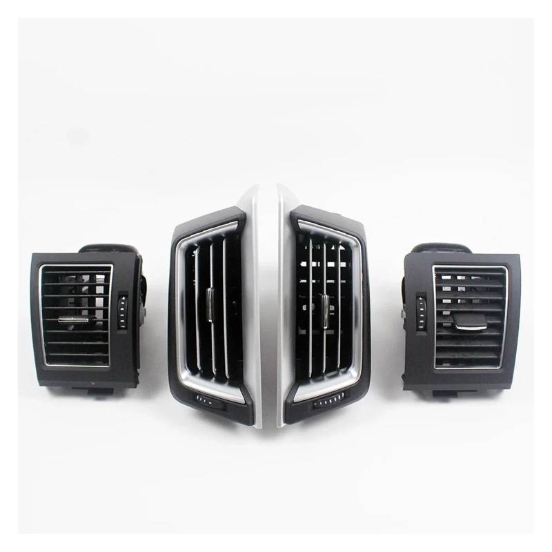 Auto Klimaanlage Vent Auto-Innenausstattung Armaturenbrett A/C Seite Center Air Vent Rahmen Straf Für Toyota Für Land Für Cruiser 200 FJ200 LC200 2016+ Zubehör(4pcs Black Color) von MWCMAMBG