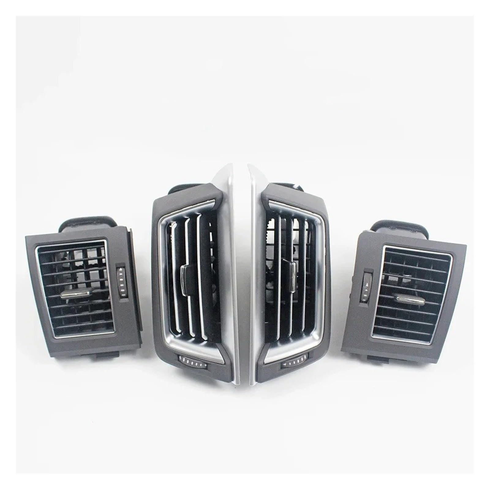 Auto Klimaanlage Vent Auto-Innenausstattung Armaturenbrett A/C Seite Center Air Vent Rahmen Straf Für Toyota Für Land Für Cruiser 200 FJ200 LC200 2016+ Zubehör(4pcs Gray Color) von MWCMAMBG