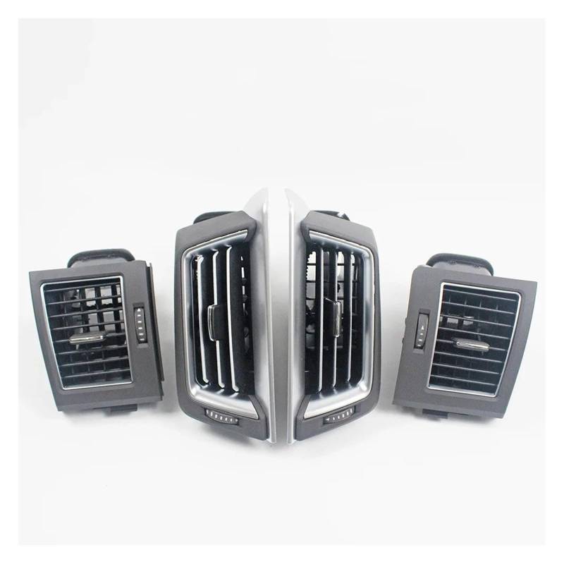 Auto Klimaanlage Vent Auto-Innenausstattung Armaturenbrett A/C Seite Center Air Vent Rahmen Straf Für Toyota Für Land Für Cruiser 200 FJ200 LC200 2016+ Zubehör(4pcs Gray Color) von MWCMAMBG
