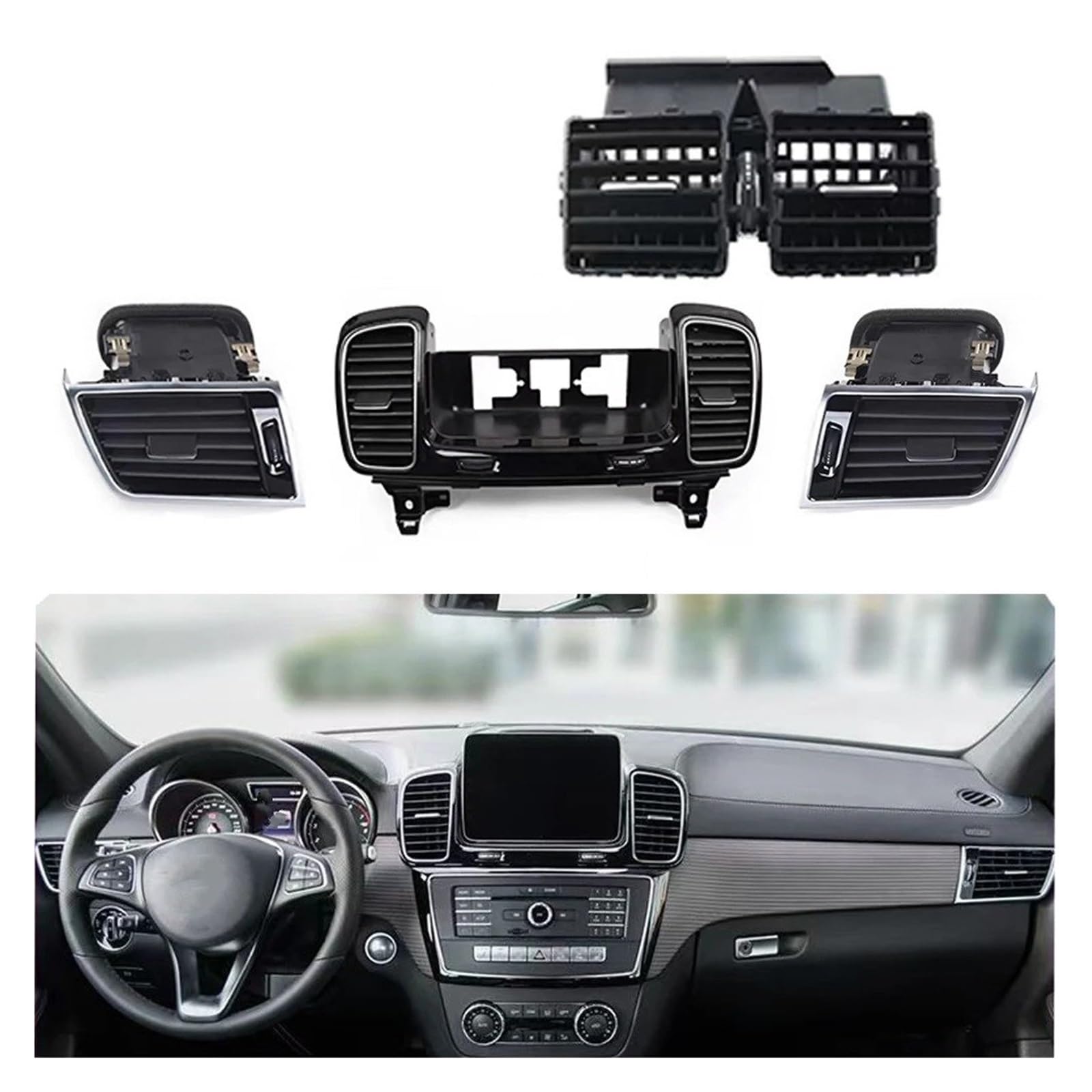 Auto Klimaanlage Vent Für Benz Für GLS Für GLE 2016-2019 Klimaanlage Outlet Vents Klimaanlage 1668300154/0254 1668309100/9200 Auto Zubehör(4 Stück) von MWCMAMBG