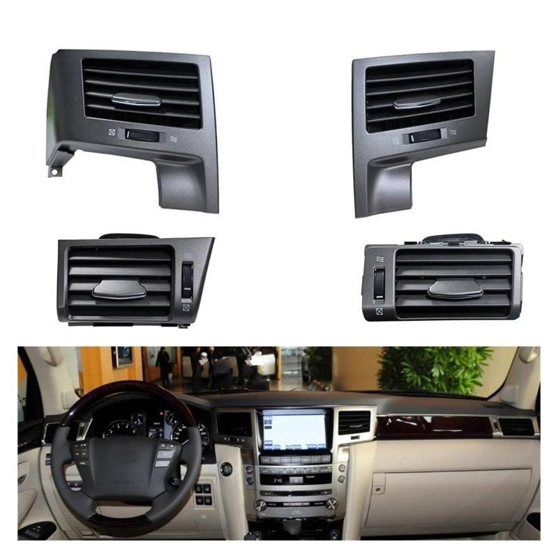 Auto Klimaanlage Vent Für Lexus LX570 LX450 LX460 2007-2014 2015 2016 2017 Dashboard Air Outlet Straf Klimaanlage Outlet Klimaanlage Vent(Black 4PCS) von MWCMAMBG