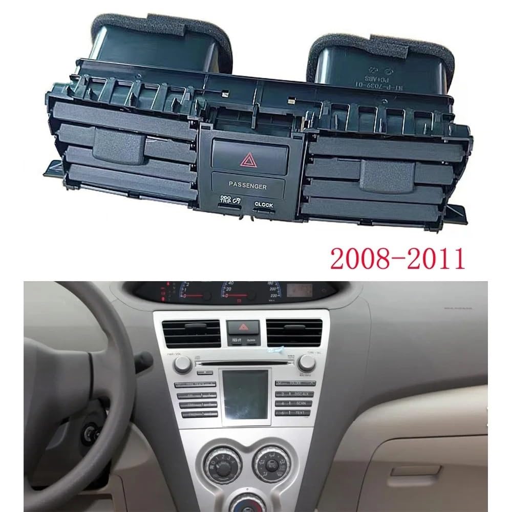 Auto Klimaanlage Vent Für Toyota Für VIOS Für Yaris 2008-2010 2011 Dashboard Instrument Center Dash A/C Outlet Air Vent Panel Air Outlet Abdeckung(1 Stück) von MWCMAMBG