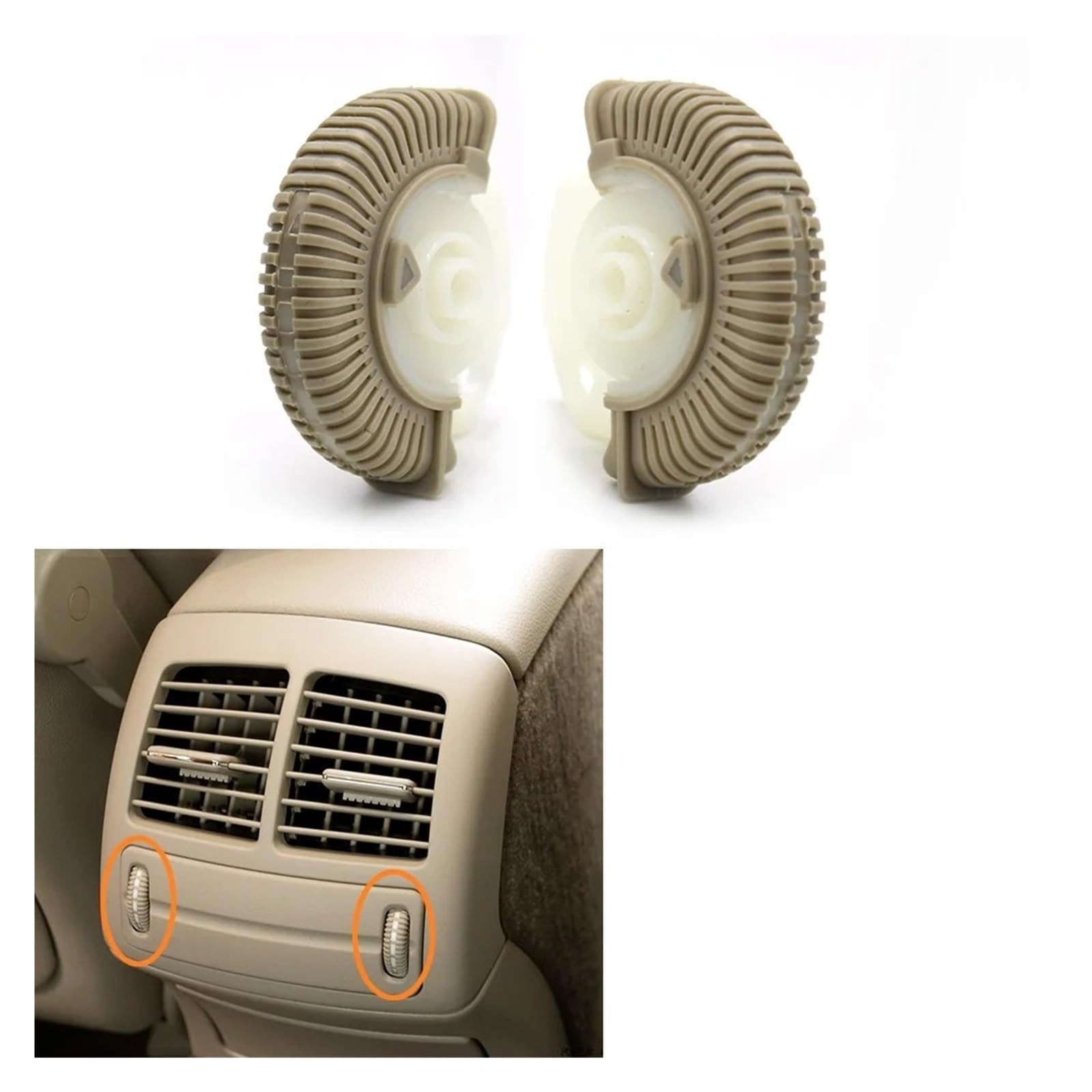 Auto Klimaanlage Vent Hinten Klimaanlage Ac Vent Rollende Rad Control Roller Für Benz E Klasse W211 2003 2004 2005 2006 2007 2008 E230 E200 E260 E280(Light Beige 2pcs) von MWCMAMBG