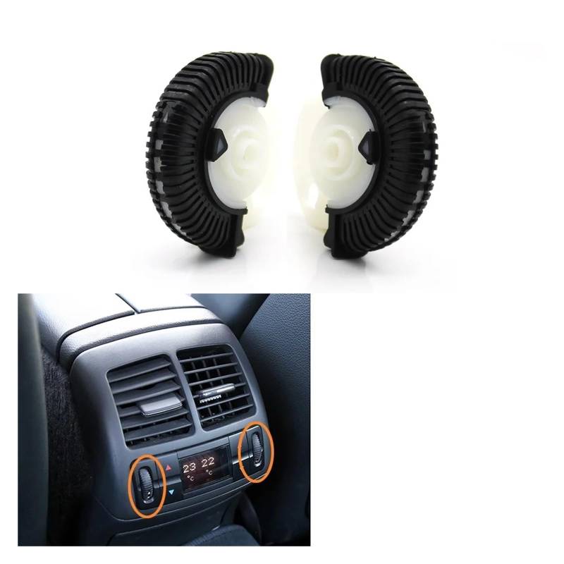 Auto Klimaanlage Vent Hinten Klimaanlage Ac Vent Rollende Rad Control Roller Für Benz E Klasse W211 2003 2004 2005 2006 2007 2008 E230 E200 E260 E280(Schwarz 2St) von MWCMAMBG