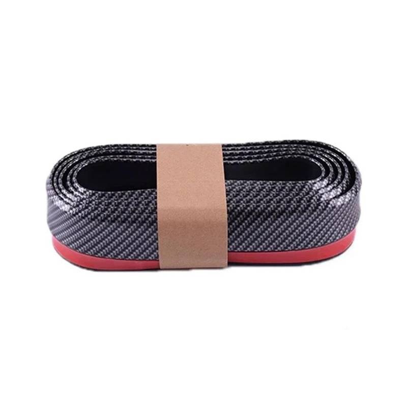 Seitenleisten Satz 2,5 M Universal Auto Lip Rock Schutz Außen Formteile Auto Front Stoßstange Lippe Körper Gummi Streifen Gummi Anti Kratzschutz Winglet Diffusor(Carbon Fiber Black) von MWCMAMBG