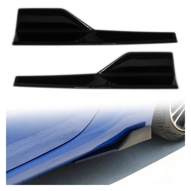 Seitenleisten Satz 45 cm 2 Teile/Satz Universal Auto Wide Body Seitenschweller Splitter Kit Modifizierte Seitenschweller Rocker Anti-Scratch Winglet Flügel Stoßstange Winglet Diffusor(Schwarz) von MWCMAMBG