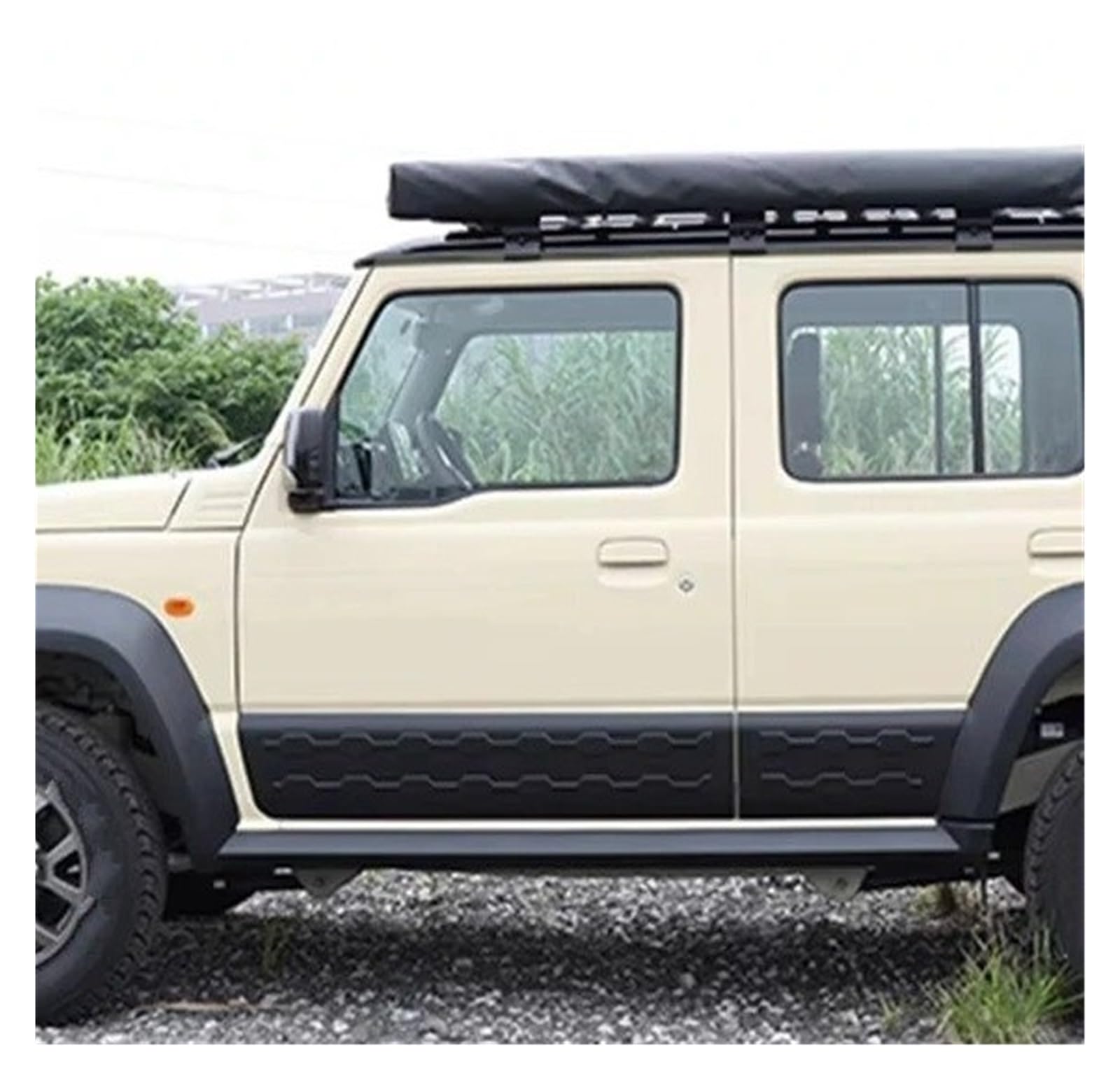 Seitenleisten Satz 4Pcs Für Suzuki Für Jimny 5 Tür JB64 JB74 2019-2023 2024 Auto Seite Tür Körper Molding Trim Dekorative Abdeckung Schutz Platte Schutz Streifen Winglet Diffusor(B) von MWCMAMBG