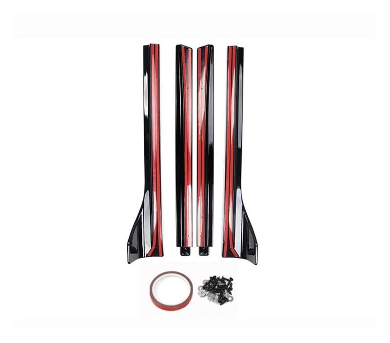 Seitenleisten Satz 4Pcs Für Tesla Für Modell Y 2020 2021 2022 2023 Verlängerung Rocker Panels Lip Splitter Spoiler Stoßstange Körper Kit Auto Seite Röcke Zubehör Winglet Diffusor(Bright Black) von MWCMAMBG