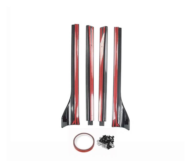 Seitenleisten Satz 4Pcs Für Tesla Für Modell Y 2020 2021 2022 2023 Verlängerung Rocker Panels Lip Splitter Spoiler Stoßstange Körper Kit Auto Seite Röcke Zubehör Winglet Diffusor(Bright Carbon Fiber) von MWCMAMBG