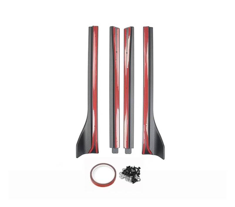 Seitenleisten Satz 4Pcs Für Tesla Für Modell Y 2020 2021 2022 2023 Verlängerung Rocker Panels Lip Splitter Spoiler Stoßstange Körper Kit Auto Seite Röcke Zubehör Winglet Diffusor(Matte Carbon Fiber) von MWCMAMBG