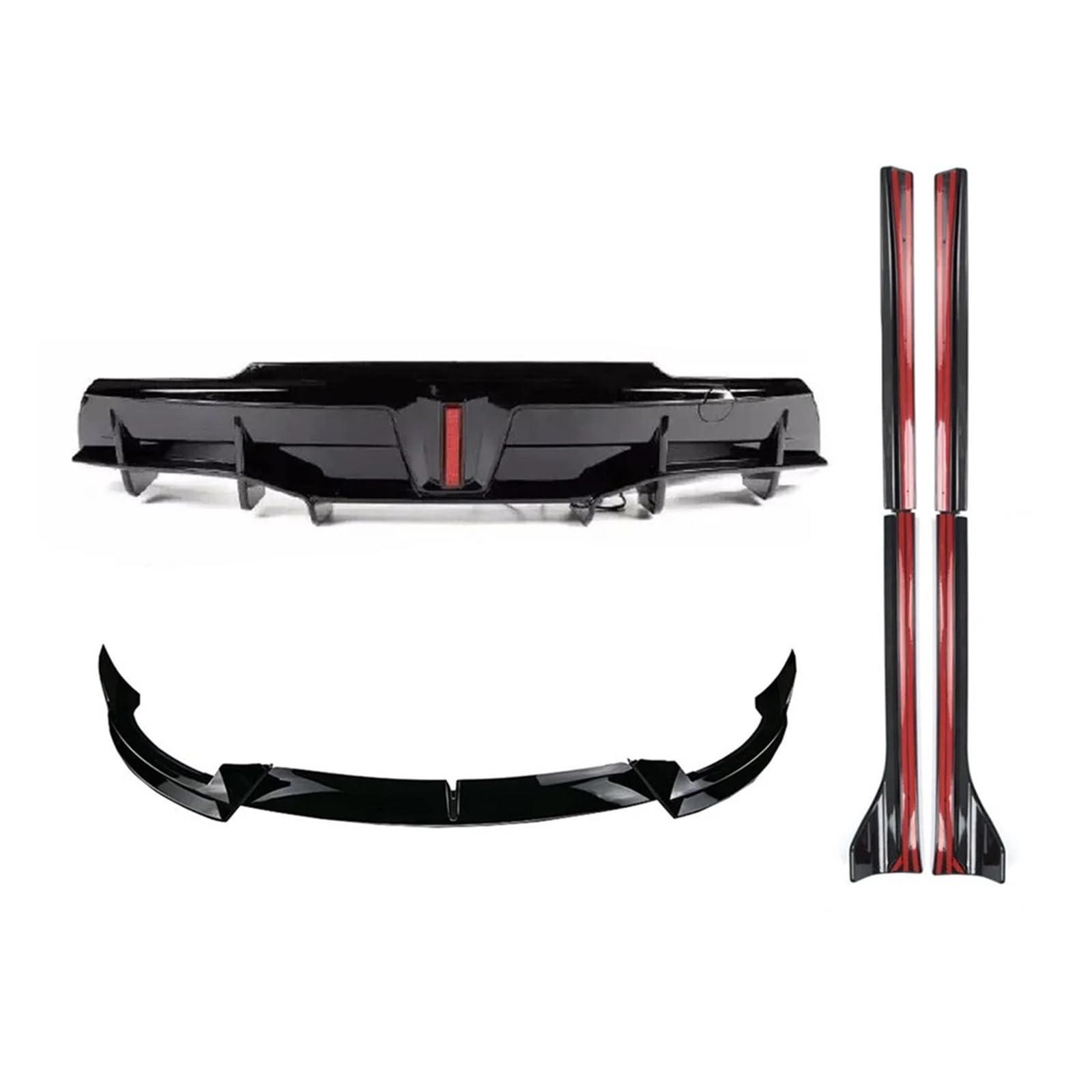 Seitenleisten Satz Body Kits Für Tesla Für Modell Y 2020 2021 2022 2023 Matte Carbon Hinten Diffusor Seite Spillter Spoiler Stoßstange Lip Body Tuning Winglet Diffusor(Matte Black Set) von MWCMAMBG