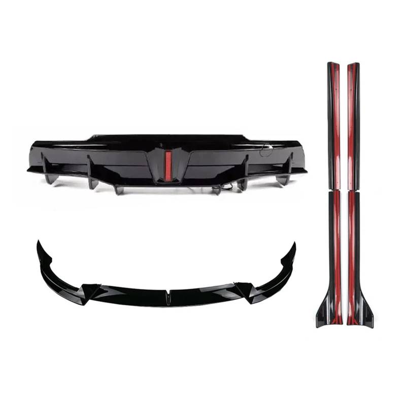 Seitenleisten Satz Body Kits Für Tesla Für Modell Y 2020 2021 2022 2023 Matte Carbon Hinten Diffusor Seite Spillter Spoiler Stoßstange Lip Body Tuning Winglet Diffusor(Matte Black Set) von MWCMAMBG