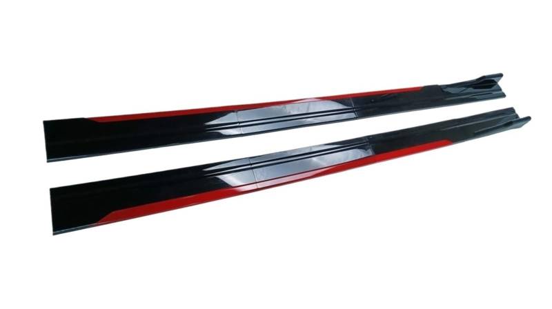 Seitenleisten Satz Universal 8 Stück Auto Seitenschweller Winglet Splitter Lip Side Spoiler Für A3 A4 A5 A6 A7 A7 A8 Q3 Q5 Q7 RS5 RS6 RS7 S3 S4 TT Alle Modelle Winglet Diffusor(Rot) von MWCMAMBG