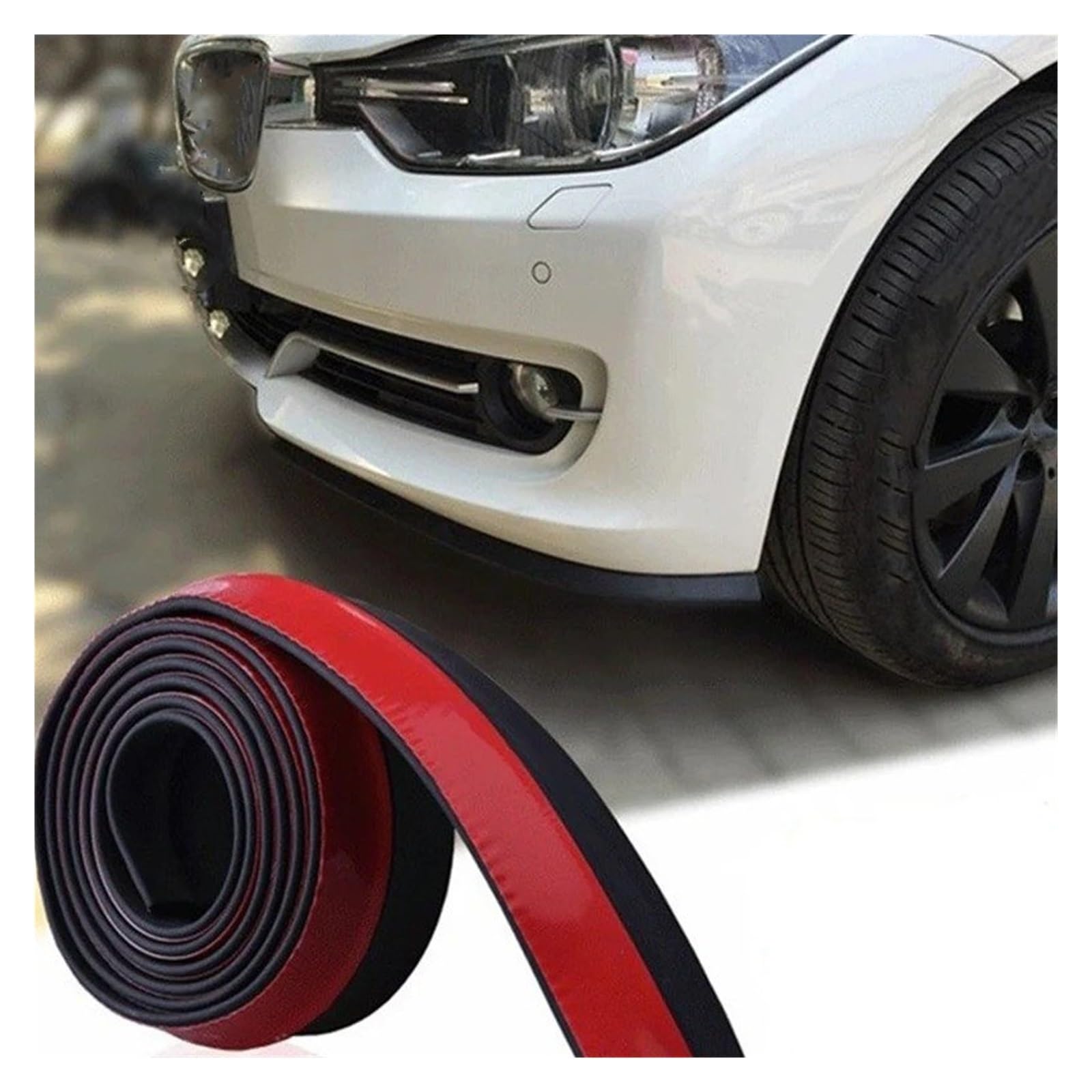 Seitenleisten Satz Universal Gummi Körper Trim Streifen Auto Front Stoßstange Lip Spoiler Schutz Seite Rock Breite Rock Streifen Schutz Zubehör Winglet Diffusor(2.5m) von MWCMAMBG