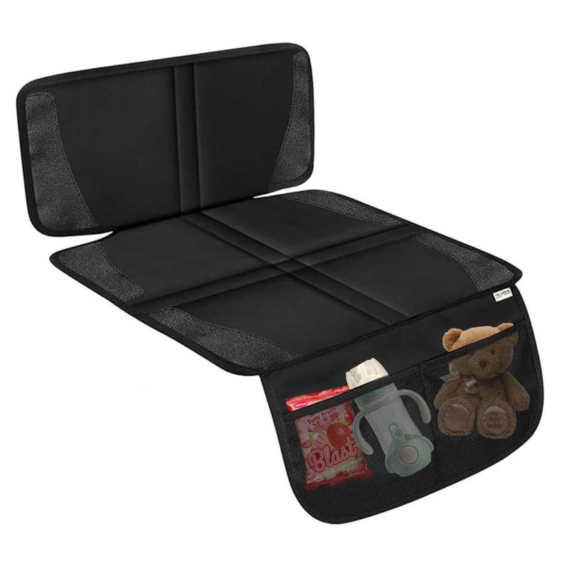 Kindersitzunterlage Auto, Sitzschoner Auto Kindersitz für ISOFIX, Rutschfester Autositzschoner Kindersitz, Universeller Autositzschutz, Bester Schutz für Ihre Autositze (Schwarz) von MWRWRR