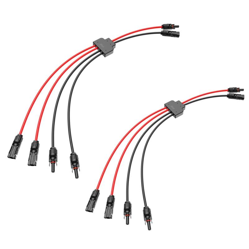 MXRPV 2 Stück Solar Y Kabel,Solar-Anschlusskabel,Y Stecker Solar,Verlängerungskabel Solarkabel Stecker,2 bis 4 Solarpanel-Anschlusskabel (2 bis 4) von MXRPV