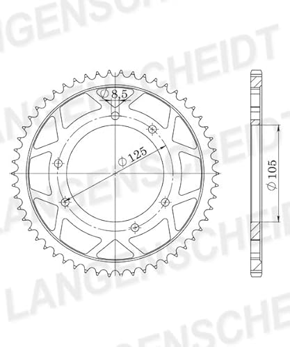 Edge-Disc Supersprox 520 LK 110,0mm Ø 55mm 43Z 5-Loch gold für Edge Kettenrad von MXT