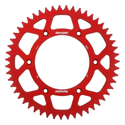 Kettenrad Supersprox 520 LK 153,0mm Ø 125mm 51Z 6-Loch Aluminium rot von MXT