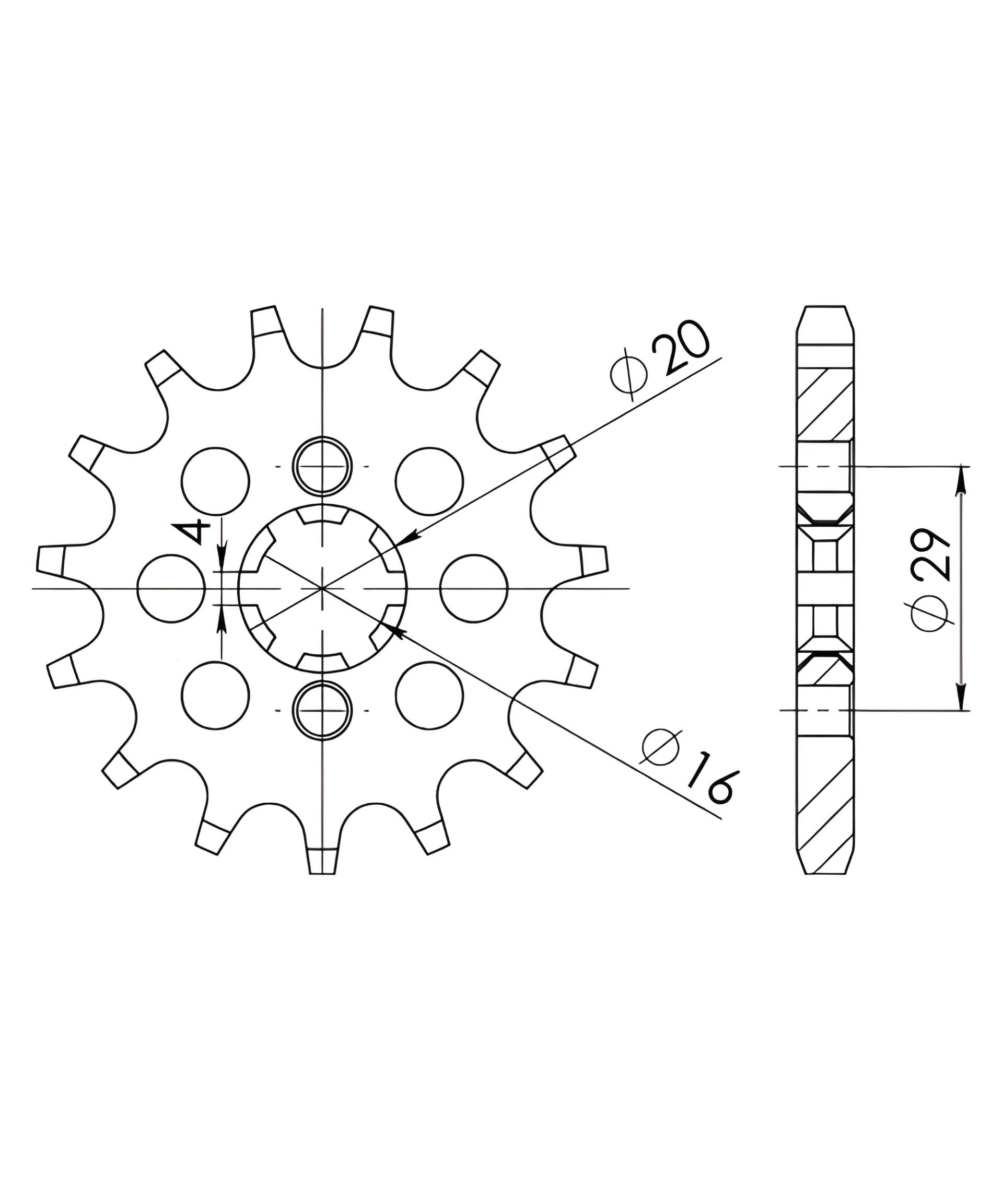 Ritzel Supersprox 428 14Z Ritzel Supersprox 428 14Z von MXT