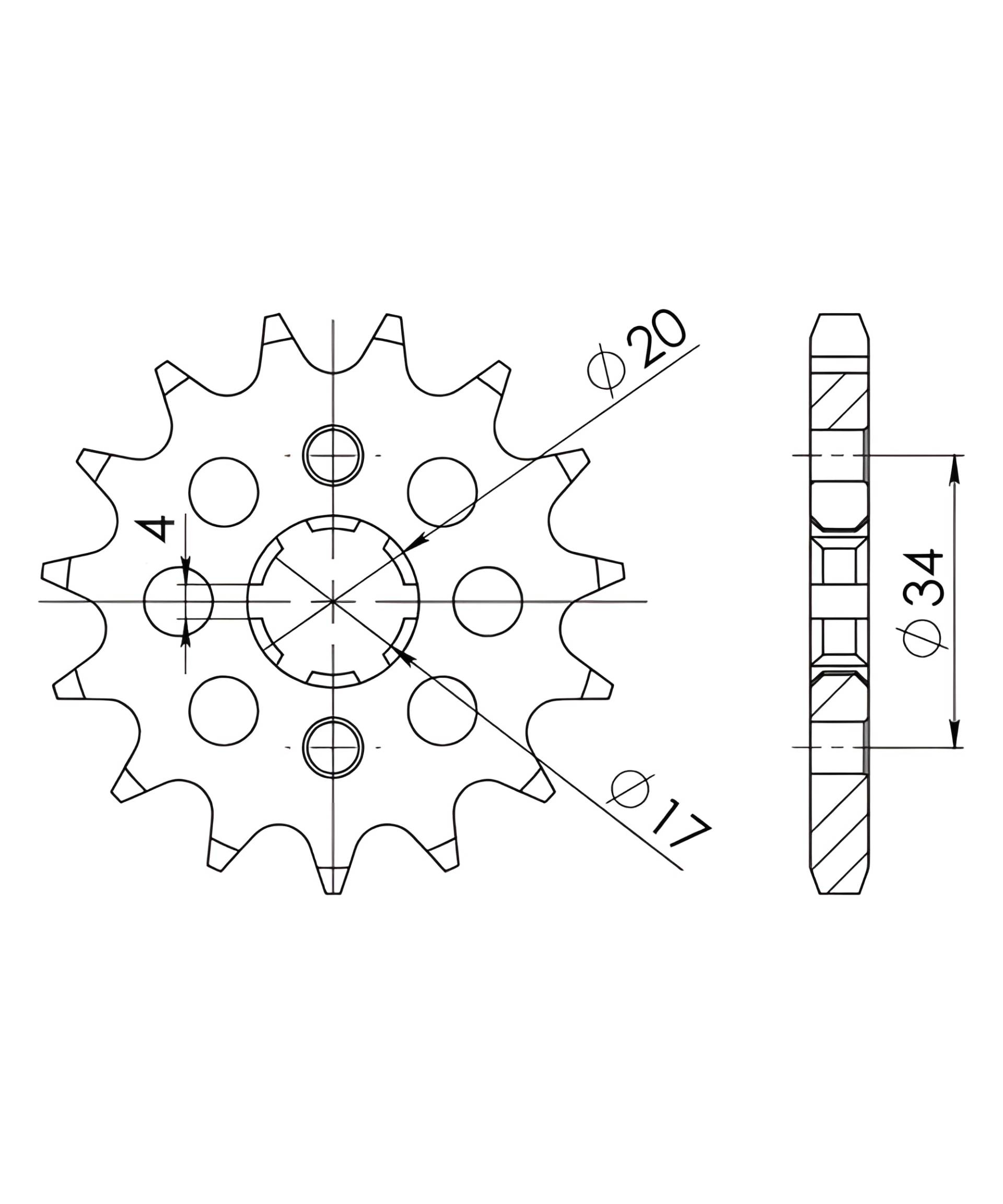 Ritzel Supersprox 428 14Z Ritzel Supersprox 428 14Z von MXT