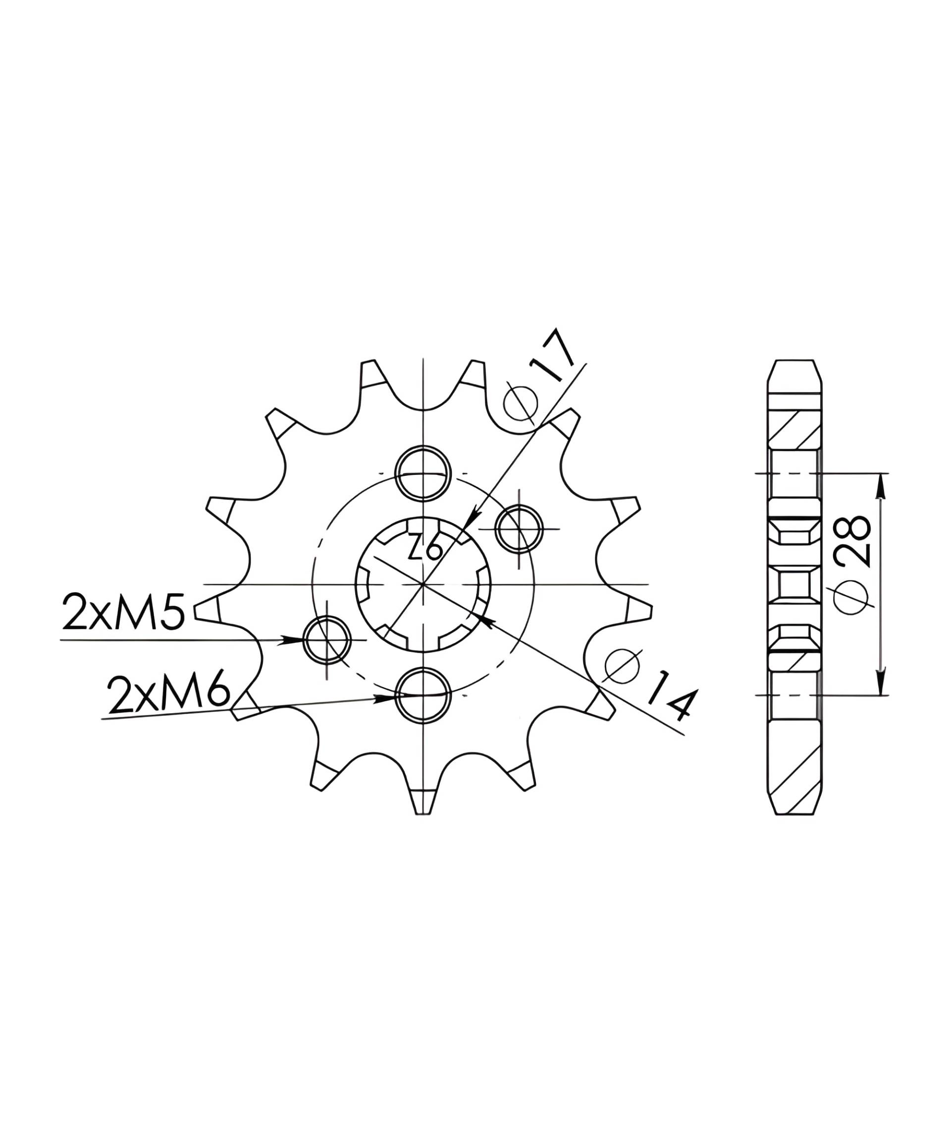 Ritzel Supersprox 428 14Z Ritzel Supersprox 428 14Z von MXT