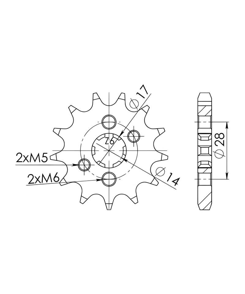 Ritzel Supersprox 428 14Z von MXT