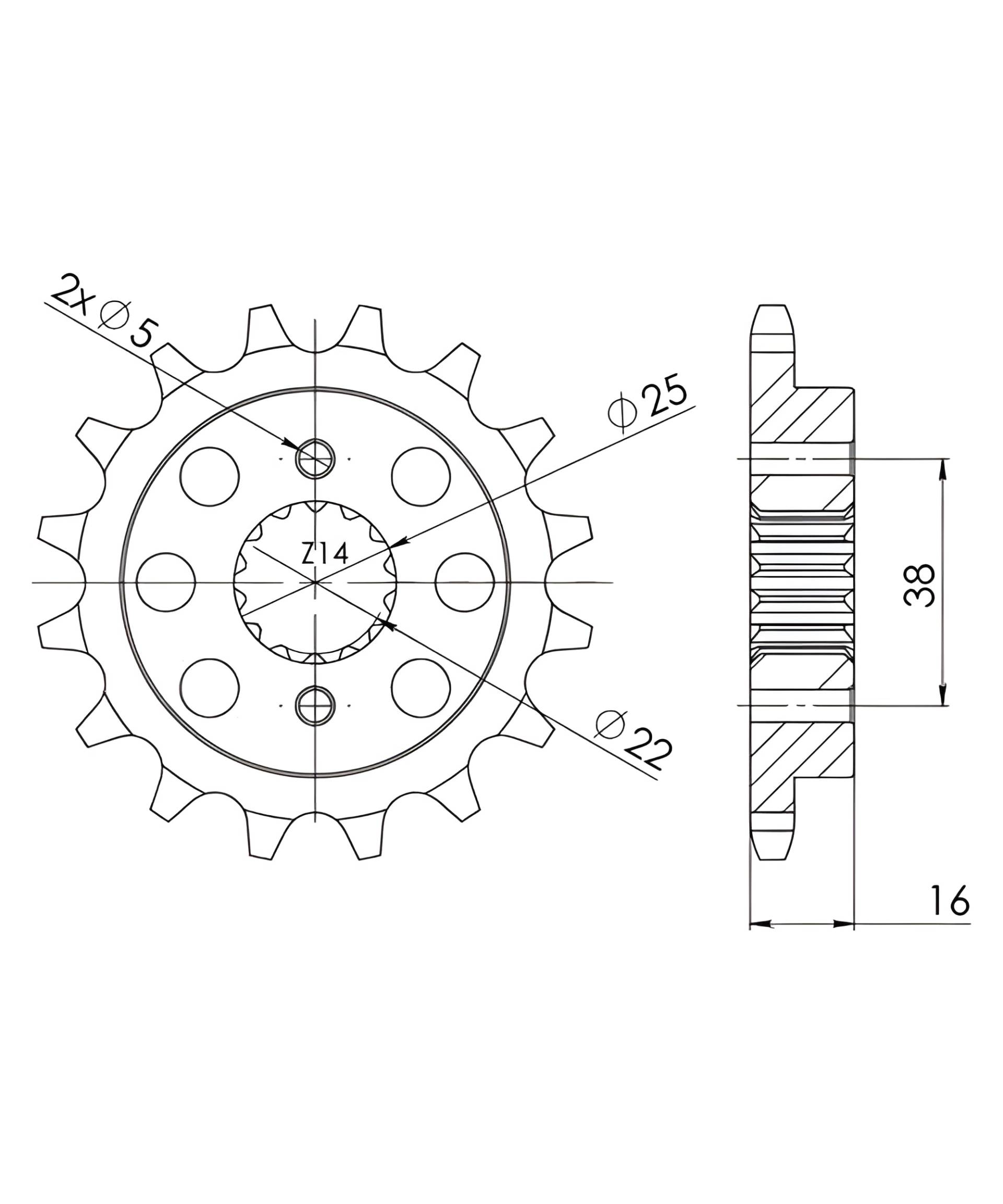 Ritzel Supersprox 525 14Z Ritzel Supersprox 525 14Z von MXT