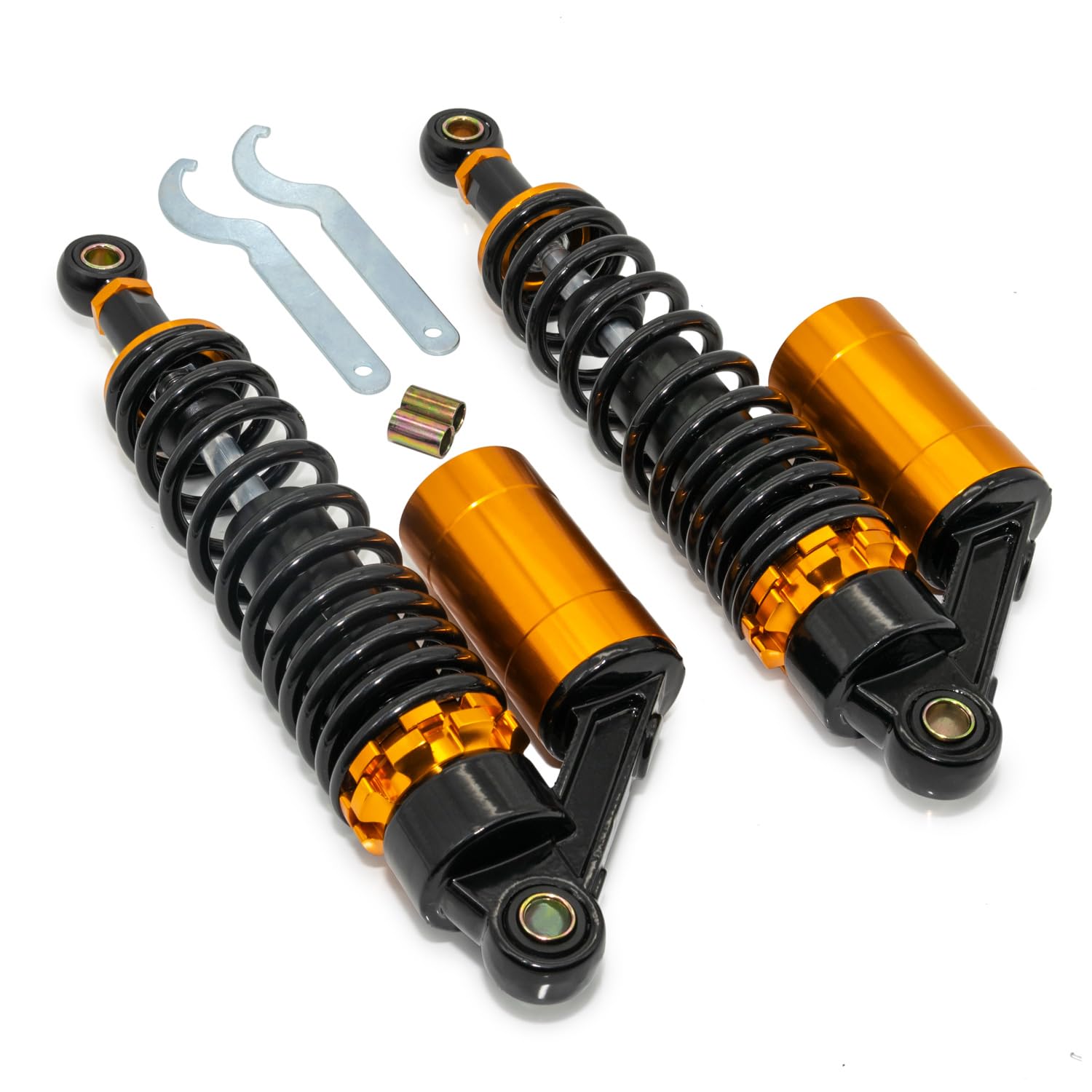 Tuning-Federbeine Maxtuned 325-355mm, mit externen Ausgleichsbehälter, schwarz/gold für Simson S50, S51, S70 Stoßdämpfer Tuning-Federbeine Maxtuned 325-355mm, mit externen Ausgleichsbehälter, schwarz/gold für Simson S50, S51, S70 Stoßdämpfer von MXT