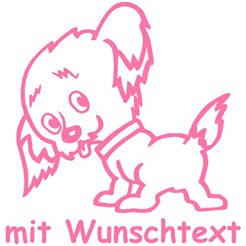 MY-BABY-SHOP Hundeaufkleber fürs Auto - mit Wunschtext - Motiv H15 (16 cm) von MY-BABY-SHOP